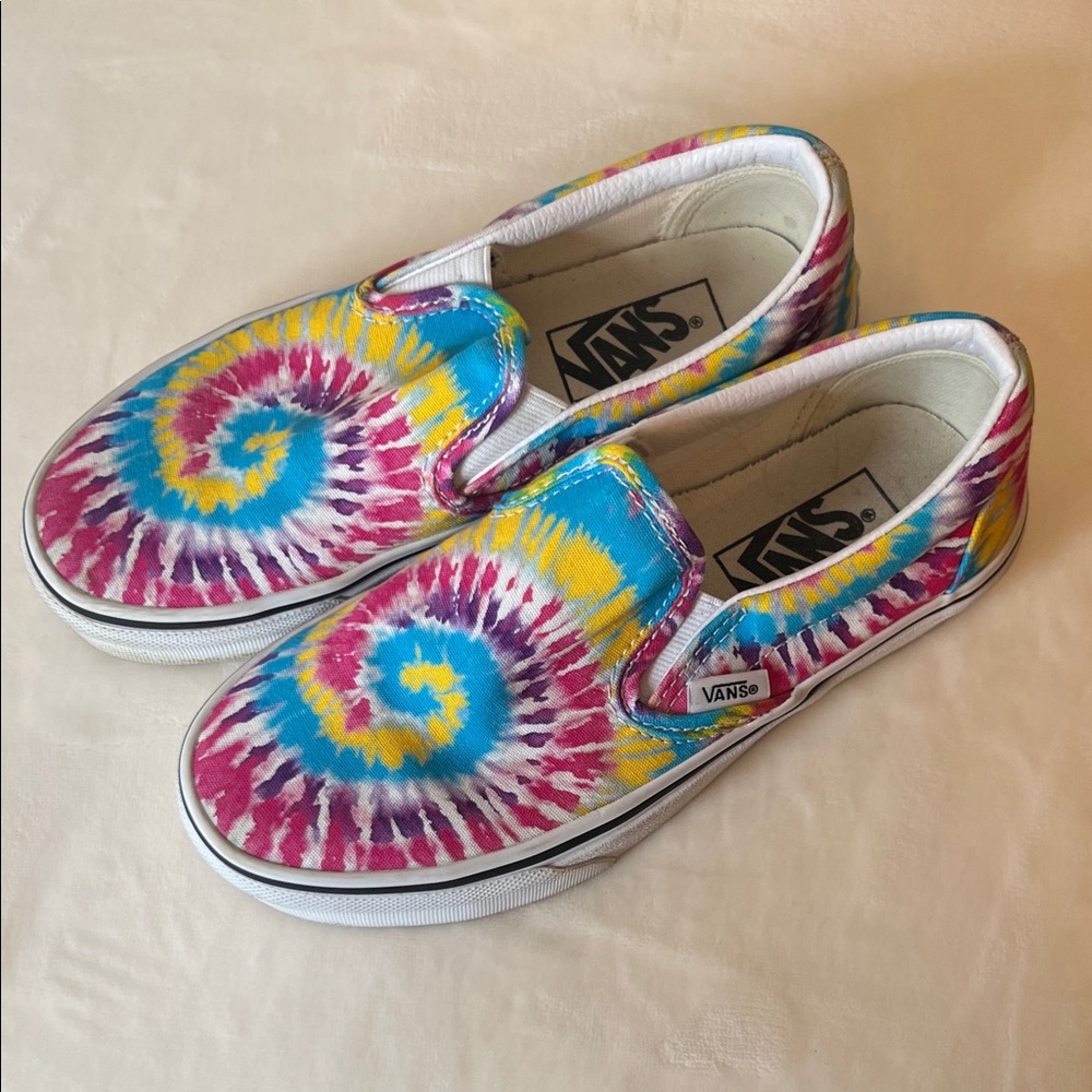 Vans Classic Slip-On Shoes – Tie-Dye Spiral – Women’s 5 / Men’s 3.5 - Picture 3 of 10